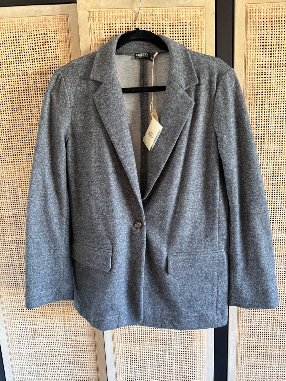 Faherty Gray Single-Button Women's Blazer